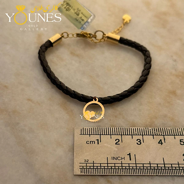 دستبند چرم ارا طلا